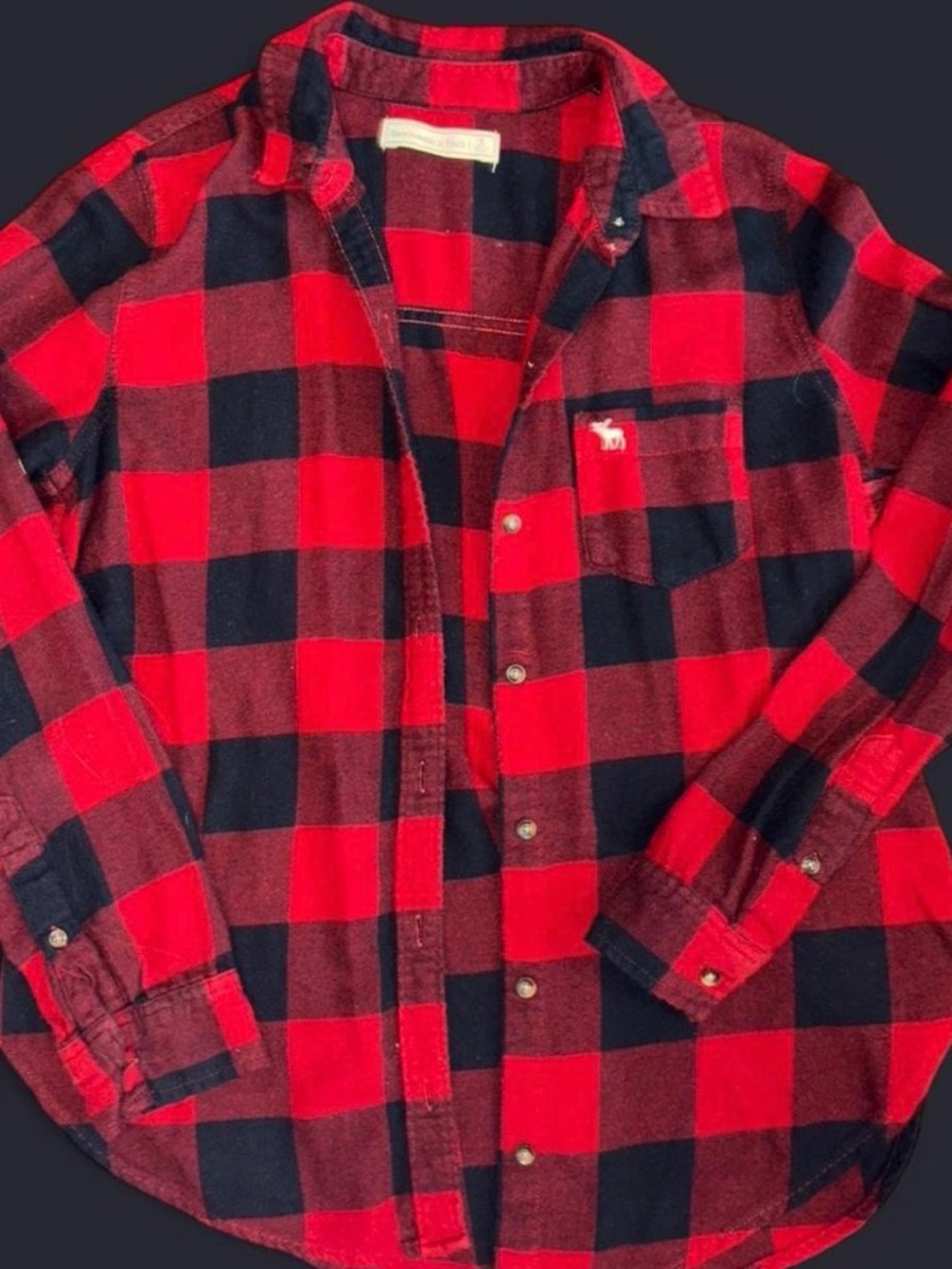 Abercrombie & Fitch Red and Black Plaid Shirt
